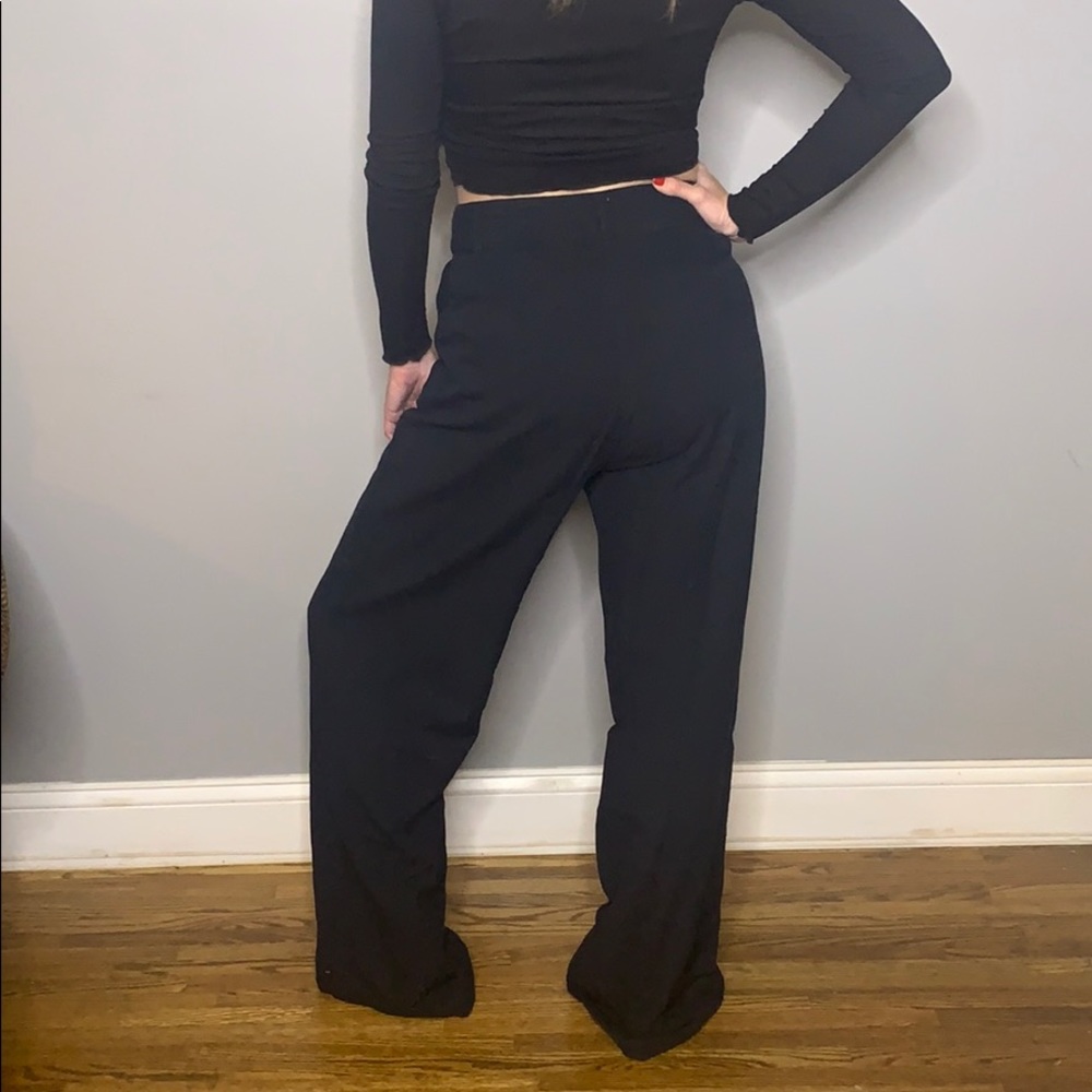 Anthropologie Wide Leg Black Linen Pant - Picture 3 of 8